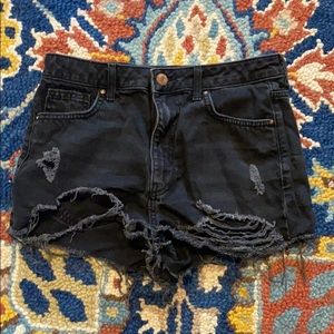 High waisted denim cutoff shorts